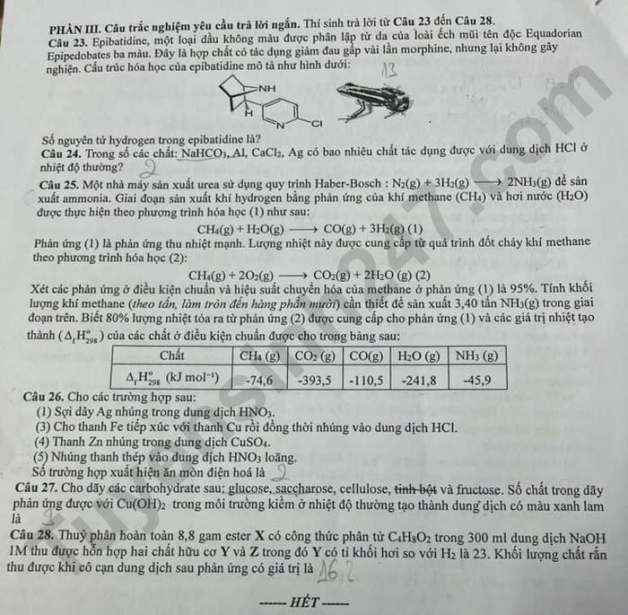 De thi thu tot nghiep THPT lan 1 nam 2025 mon Hoa - So GD Hoa Binh