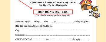hợp đồng ĐẶT CỌC mới nhất 2025