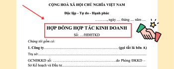 hợp đồng hợp tác kinh doanh